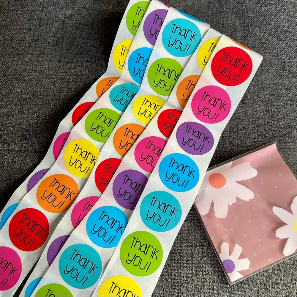 50 Count - Vibrant thank you! Stickers, Multi-Colored, Colorful, 1.5 inches - Picture 12 of 12